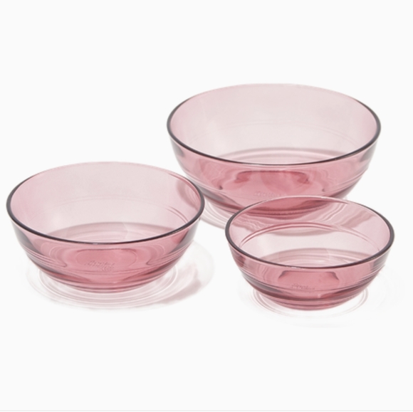 Social Studies Other - Set of 3 Glass Nesting Bowls by Social Studies, Mauve